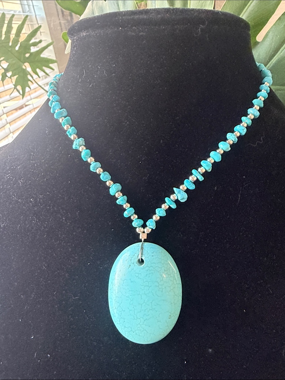 Turquoise Beaded Pendant Necklace - Women's Jewelry